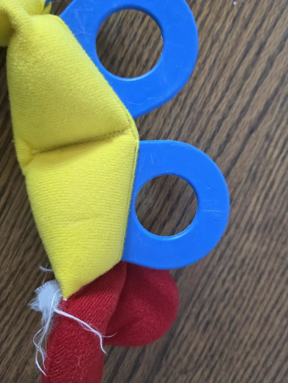 Vintage 1984 Johnson & Johnson Wiggle Worm Plush Rattle Squeak Baby Toy